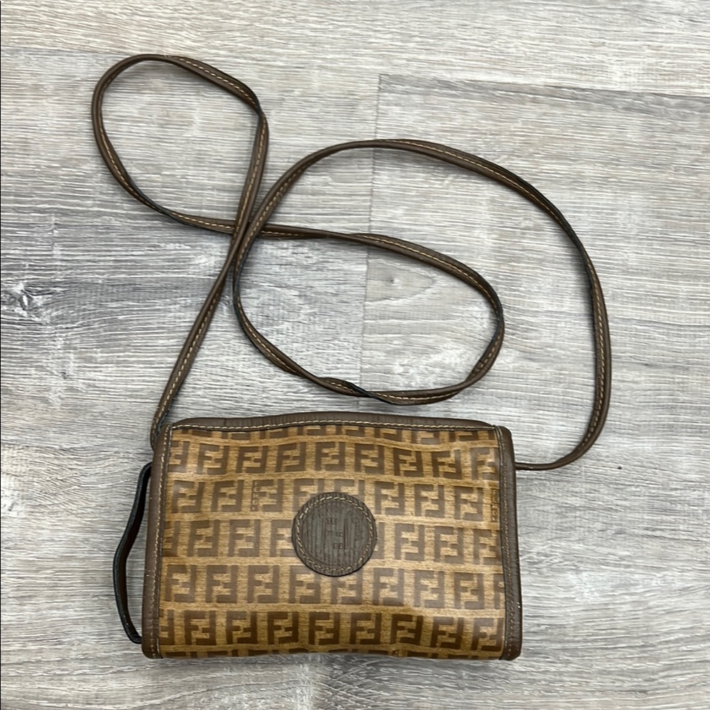 Fendi Brown Zucca Pattern Crossbody Bag